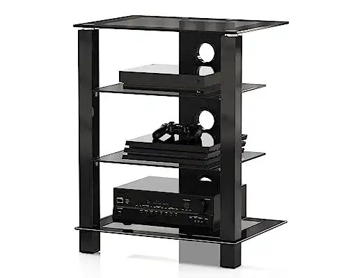 Hifi-Rack FITUEYES TV Rack mit Glas und Aluminium für Audiogeräte