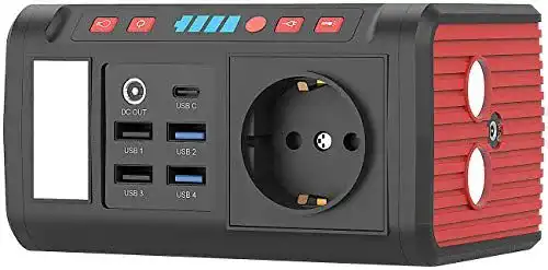 Powerbank mit 230V Steckdose von Revolt Mini-Powerstation für unterwegs