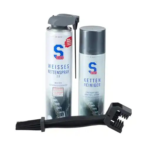Motorrad Kettenreiniger Uabrla S100 und Kettenbürste 300ml