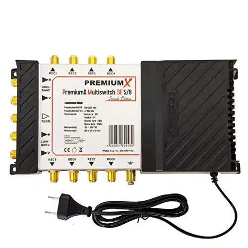 Multischalter PremiumX PMSE 5-8 mit Netzteil für 8 Teilnehmer