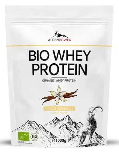 Bio Proteinpulver Alpenpower Whey Protein Vanille 1 kg
