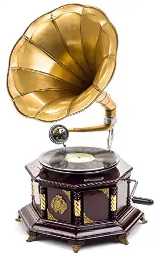 Grammophon Aubaho mit 70 cm Trichter für Schellackplatten im Antikstil