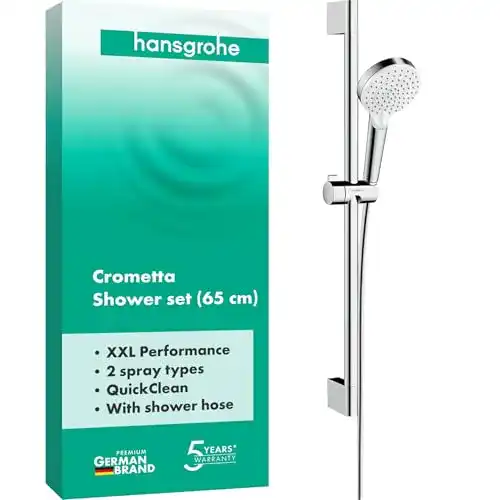 Duschstange Hansgrohe Crometta mit Duschkopf und Schlauch