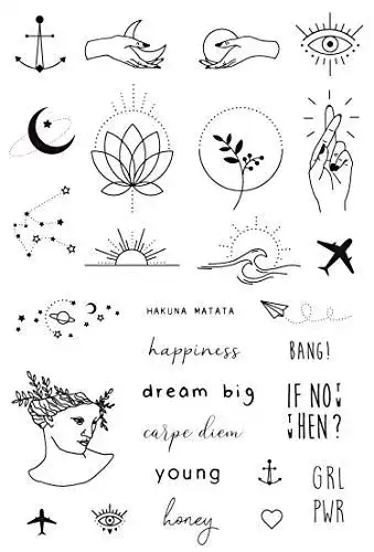Temporäre Tattoos Tatsy Tattoo Set mit schlichten Motiven