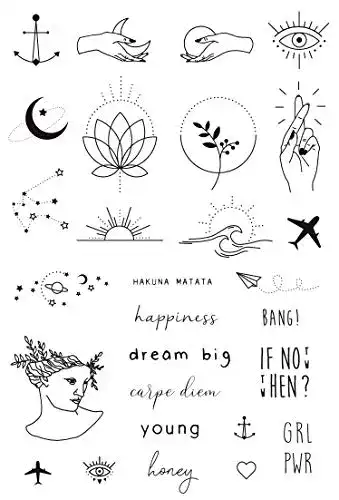 Temporäre Tattoos Tatsy Tattoo Set mit schlichten Motiven