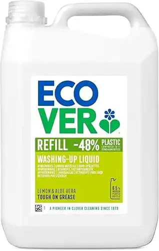 Ecover Spülmittel Nachfüllpackung mit Zitrone und Aloe Vera, 5 l