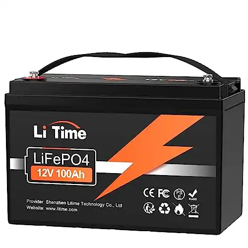 Litime 12V 100Ah LiFePO4 Batterie mit 1280Wh und 100A BMS