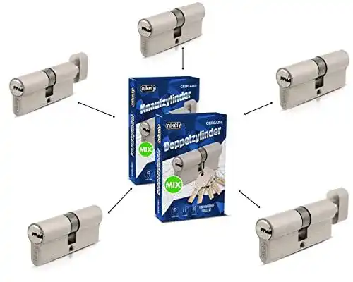 Gercar Pro Schließzylinder MIX 5er gleichschließend mit 25 Schlüsseln