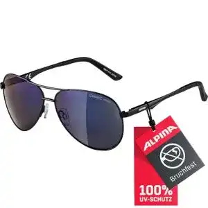 Alpina Herren Sonnenbrille Unisex in Schwarz Matt mit UV-Schutz