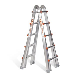 Treppenleiter WAKÜ Teleskopleiter 4×5 Sprossen Aluminium