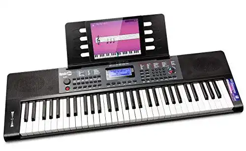 RockJam 61-Tasten Keyboard mit Pitch Bend und Netzteil
