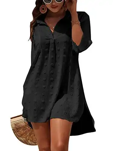 Strandkleid Blooming Jelly Damen Sommer Weiß Chiffon V-Ausschnitt
