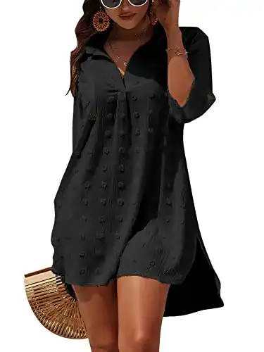 Strandkleid Blooming Jelly Damen Sommer Weiß Chiffon V-Ausschnitt