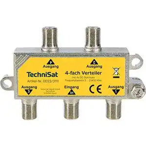 Sat-Verteiler 4-fach Technisat 4-Wege-Verteiler für SAT- und Kabelsignale
