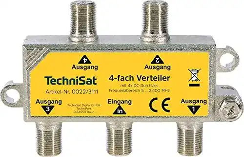 Sat-Verteiler 4-fach Technisat 4-Wege-Verteiler für SAT- und Kabelsignale