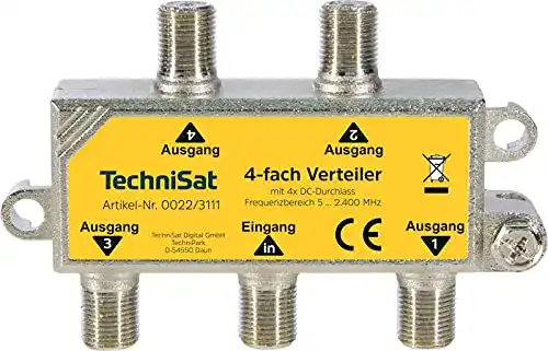 Sat-Verteiler 4-fach Technisat 4-Wege-Verteiler für SAT- und Kabelsignale