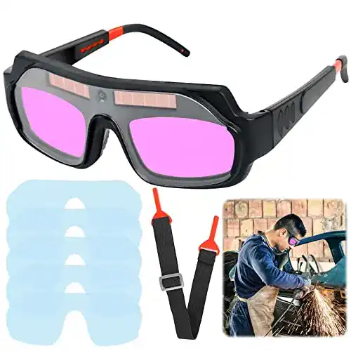 Schweißschutzbrille Cresbel – Solarbetriebene Schweißerbrille mit Ersatzgläsern
