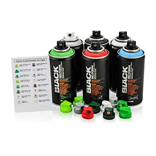 Graffiti Dosen Set Naphuel Montana Black Pocket Cans in 6 Farben