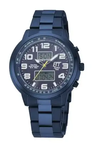 ETT Eco Tech Time Funk Solaruhr für Herren mit Weltzeitfunktion