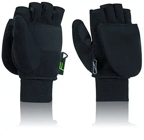 Angelhandschuhe Fuse Klapp-Fäustling in Schwarz