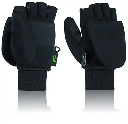 Angelhandschuhe Fuse Klapp-Fäustling in Schwarz