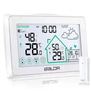 Baldr Wetterstation mit Außensensor und Digital DCF-Funkuhr