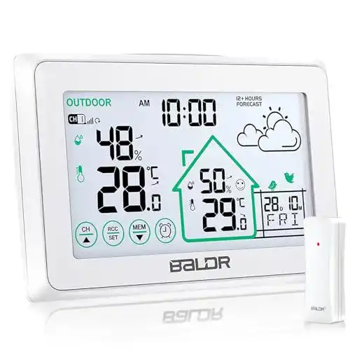 Baldr Wetterstation mit Außensensor und Digital DCF-Funkuhr