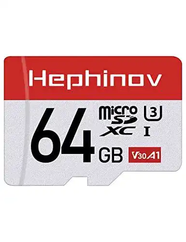 Hephinov 64G Micro SD Karte mit bis zu 100 MB/s Lesegeschwindigkeit