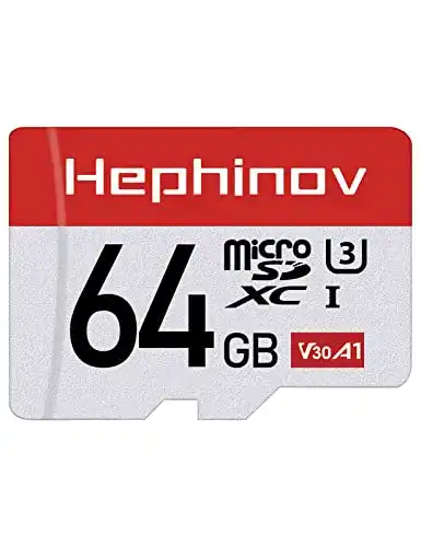 Hephinov 64G Micro SD Karte mit bis zu 100 MB/s Lesegeschwindigkeit