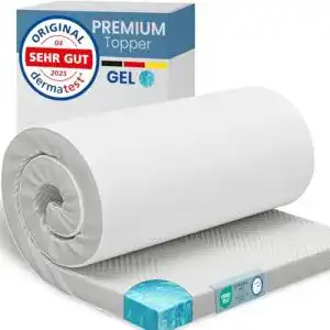 Gel-Topper 200×200 cm aus Gel-Memory-Schaum mit atmungsaktivem Bezug