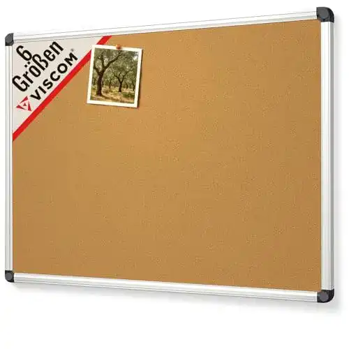 Pinnwand Viscom Kork 60 x 90 cm mit Aluminium-Rahmen