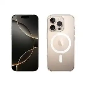 Apple iPhone 16 Pro 1 TB in Titan Wüstensand mit Clear Case