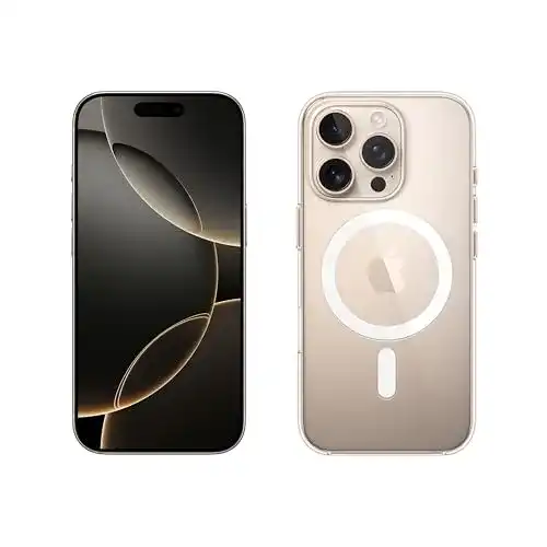 Apple iPhone 16 Pro 1 TB in Titan Wüstensand mit Clear Case