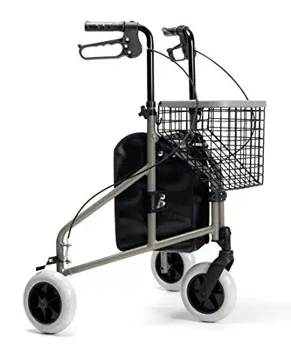 Fabacare Delta 3-Rad Rollator mit Korb und Tablett