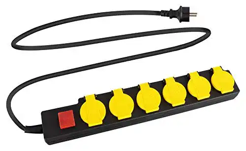 Steckdosenleiste Outdoor Stagecaptain OPSS-6 YE mit 6 Steckdosen