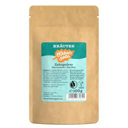 Birkengold Zahnpulver Kräuter Nachfüllbeutel 100 g