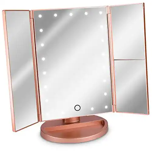 Kosmetikspiegel Navaris LED Faltbarer Standspiegel mit Beleuchtung