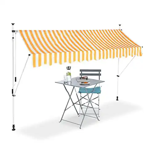 Klemmmarkise 3m von Relaxdays für Balkon und Sonnenschutz