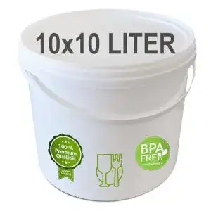 Lyra Pet 10 x 10 Liter Eimer mit Deckel in Weiß