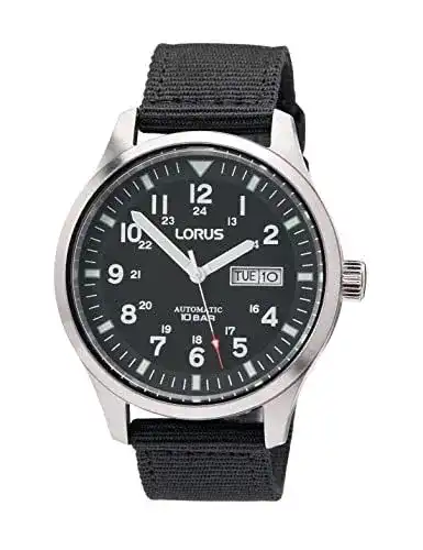 Seiko Lorus Herren Automatikuhr Edelstahl mit Textilband