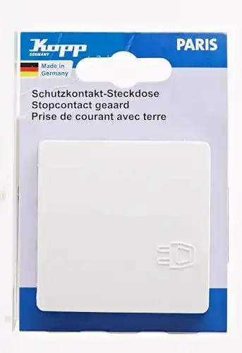 Kopp Paris Schutzkontakt-Steckdose mit Deckel, 1-fach, IP20