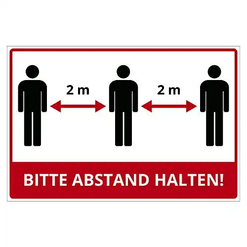 Abstandsschild 300×200 mm aus Aluminium/Dibond für COVID-19