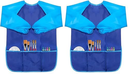 Kinderschürze Voarge Malschürze aus Nylon, wasserdicht mit Ärmeln für Kinder