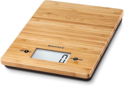 Soehnle Küchenwaage Bamboo – Digitale Haushaltswaage aus Bambus
