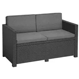 Rattansofa Keter Allibert Victoria Gartensofa – 2-Sitzer Lounge
