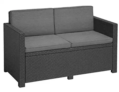 Rattansofa Keter Allibert Victoria Gartensofa – 2-Sitzer Lounge