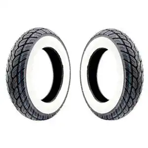 Motorroller-Reifen Set 3.50-10 K418 von Streetparts24 mit Weißwand-Design