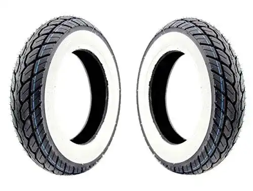 Motorroller-Reifen Set 3.50-10 K418 von Streetparts24 mit Weißwand-Design