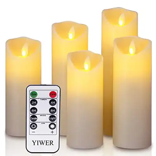 Flammenlose LED-Kerzen Set von YIWER aus Echtwachs