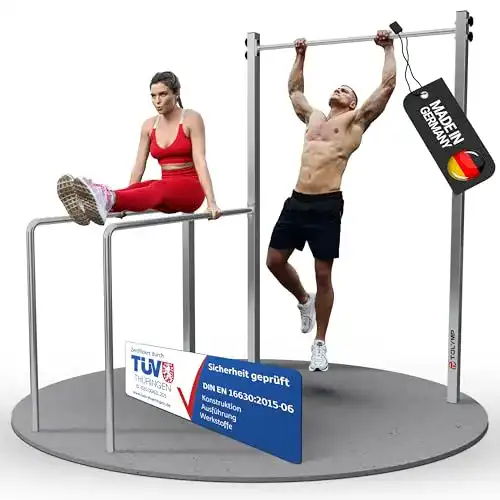 Dip-Station TOLYMP aus V2A Edelstahl für Outdoor-Fitness